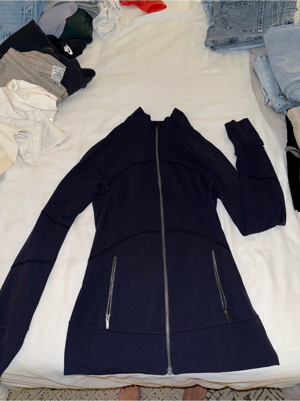 lululemon athletica Navy Zip-Up Bomber Jacket